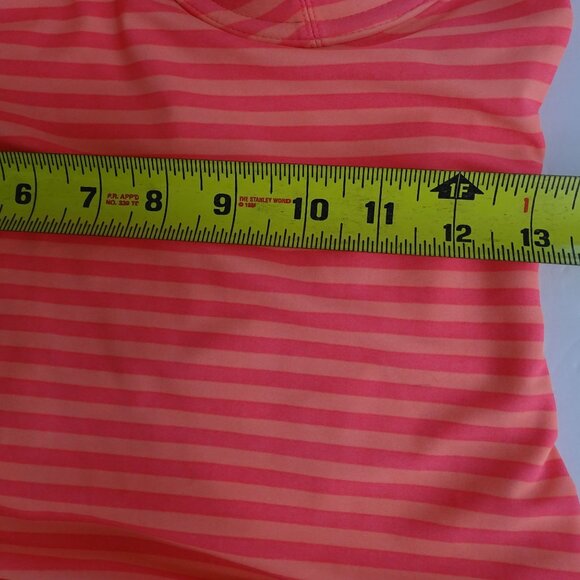 Old Navy Orange Pink Striped One Piece Swimsuit Women Size L Padded Underwire - Picture 7 of 8